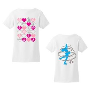 2 New Figure Ice Skating Tee T-Shirts Girl XL